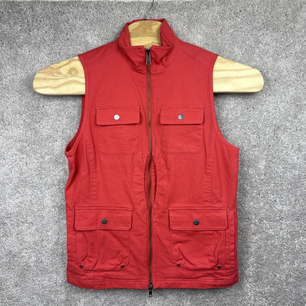 Duluth Red Vest Women Small 44006 Full Zip Front Flex‎ Fire Hose Pockets